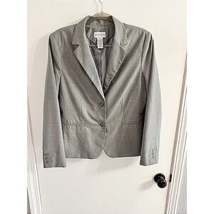Jaclyn Smith Womens Gray Single Button Tailored Blazer Jacket Sz 10 Professional